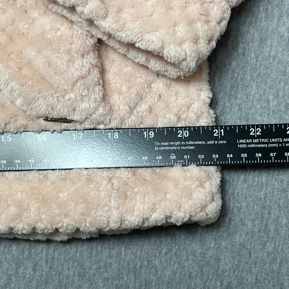 Calvin Klein Blush Pink Full Zip Fuzzy Sherpa Teddy Jacket No Sz Tag/Size Large? - Picture 11 of 11